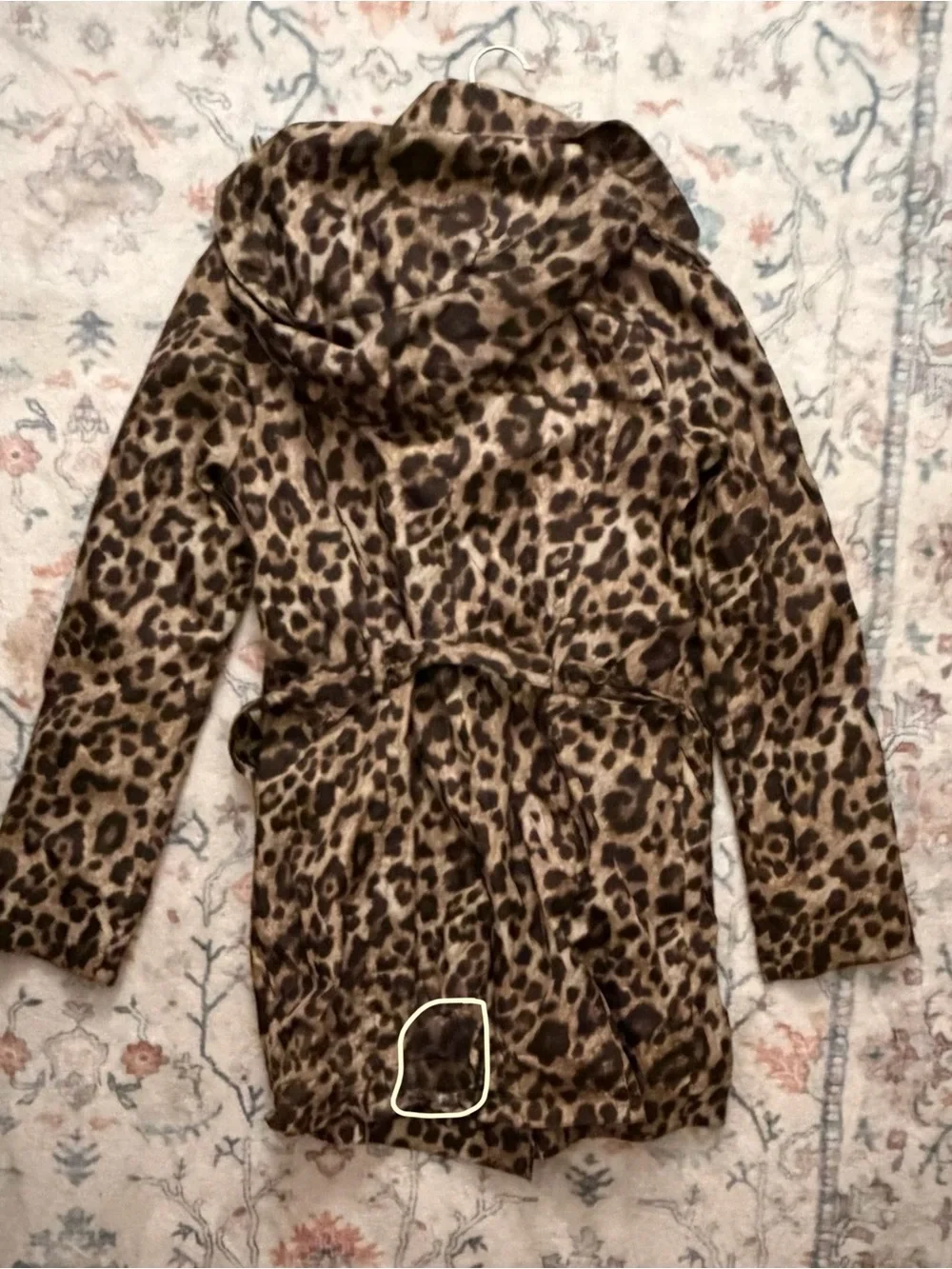 Michael Kors Leopard Print Hooded Belted Trench Coat XS